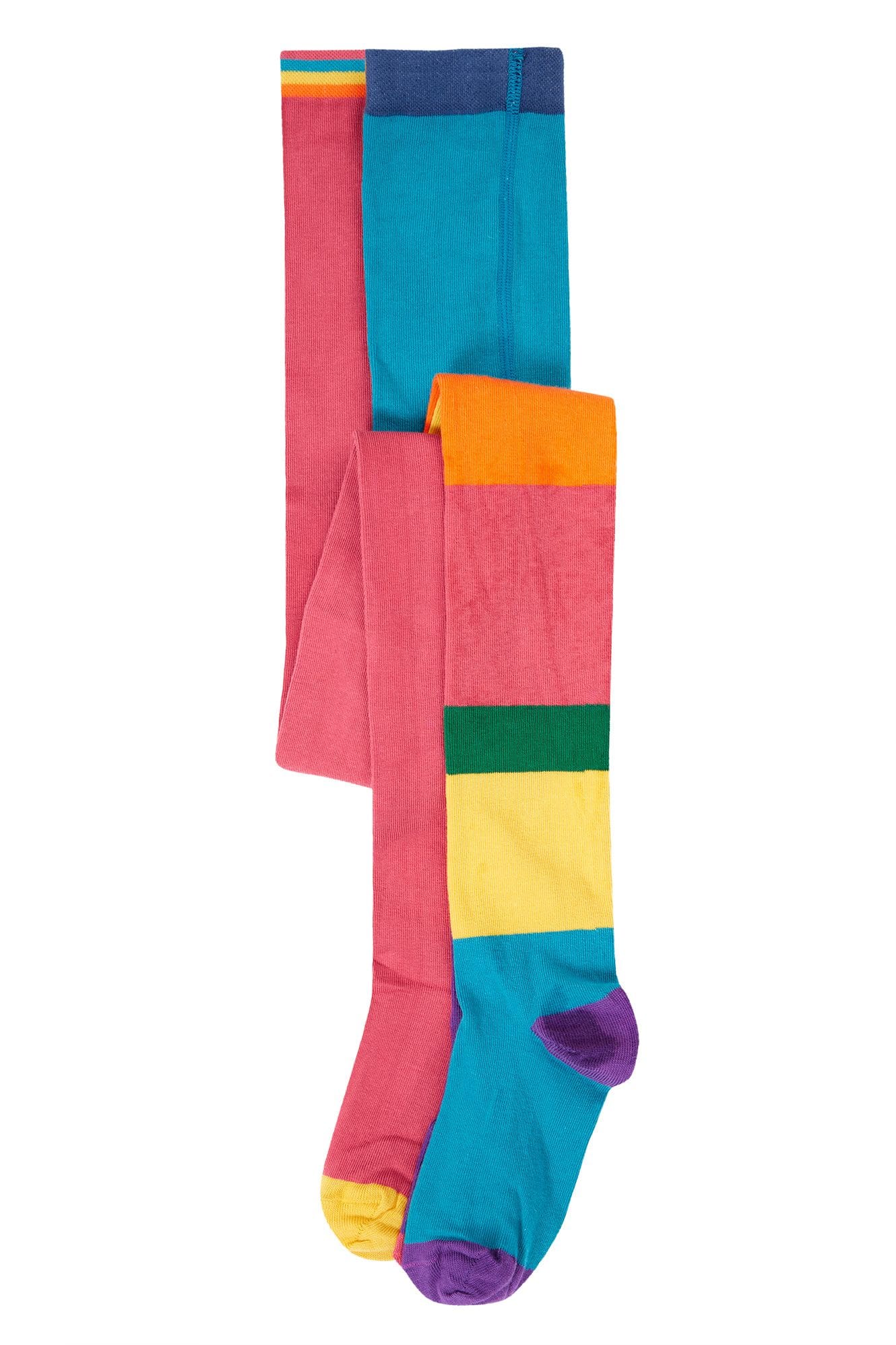 Frugi, Norah 2Pk Tights, Hotchpotch / Rose