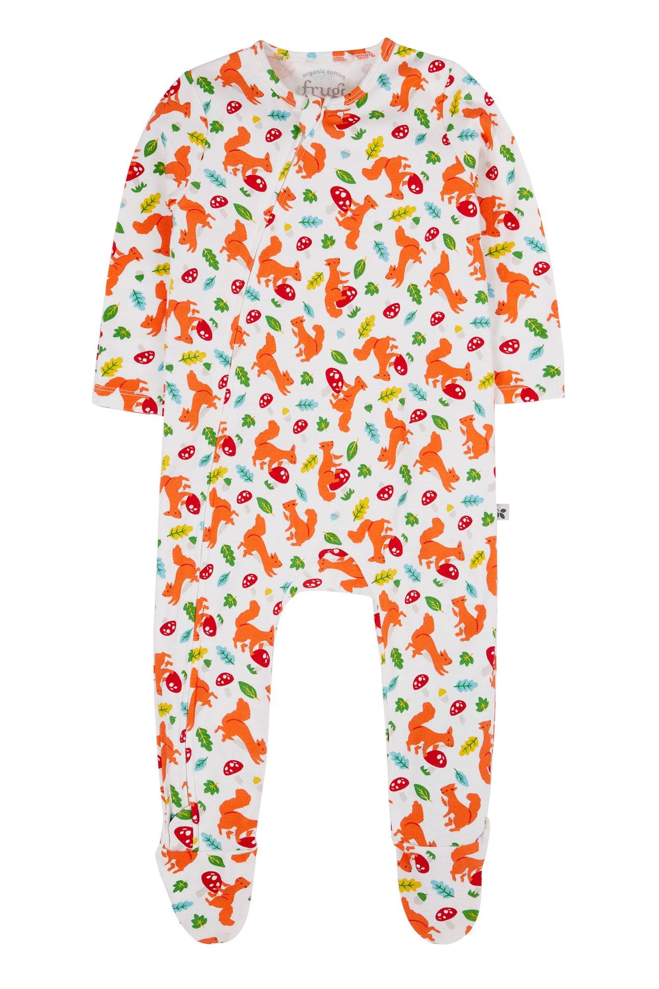 Frugi, Kimono Zip Babygrow, Squirrel Friends